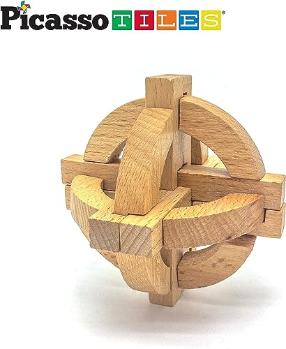 PicassoTiles 8 Styles Wooden Brain Teaser Puzzle Set