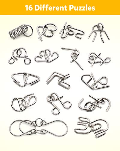 Coogam Metal Wire Puzzle Set: Brain Teaser Collection