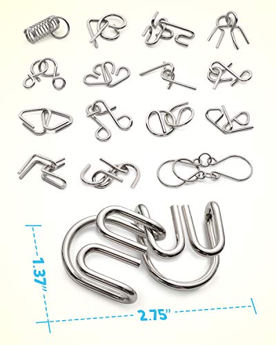 Coogam Metal Wire Puzzle Set: Brain Teaser Collection