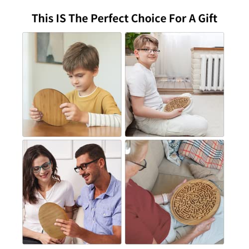 Wooden Labyrinth Board Game with Two Metal Balls