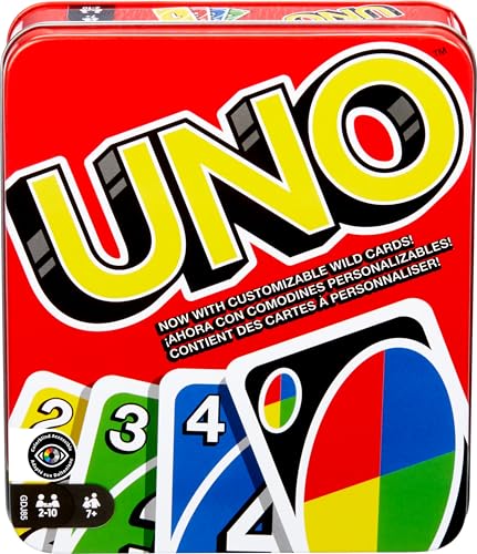 Mattel UNO Card Game in Collectible Tin, Fun for Family & Travel