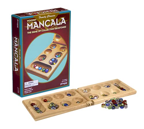 Pressman Mancala Wood Folding Set with Multicolor Stones