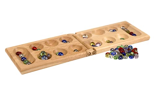 Pressman Mancala Wood Folding Set with Multicolor Stones