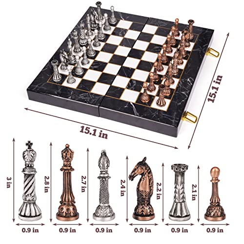 Marble Chess Set for Adults & Kids - Travel Friendly