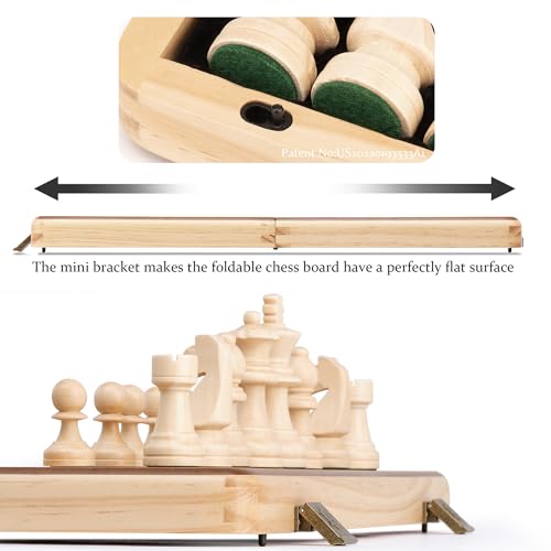 A&A 15" Folding Chess & Checkers Set with Staunton Pieces