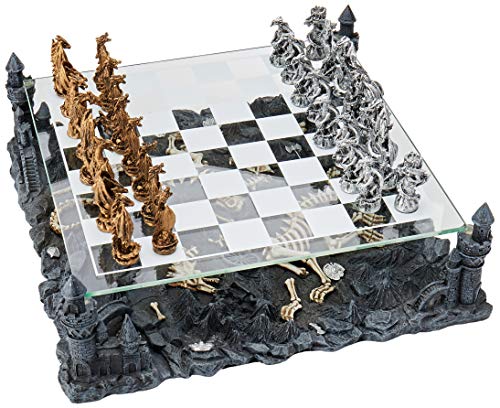 Dragon 3D Chess Set, Bronze & Silver, 15