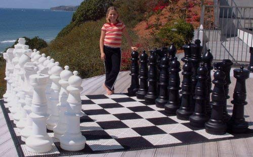 MEGACHESS Oversized Premium Chess Set - Black/White, 37" King