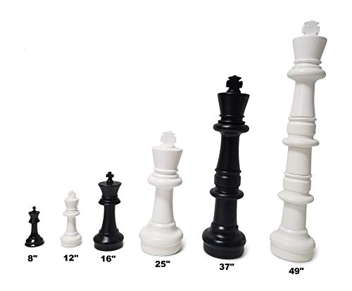 MEGACHESS Oversized Premium Chess Set - Black/White, 37" King