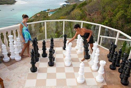 MEGACHESS Oversized Premium Chess Set - Black/White, 37" King