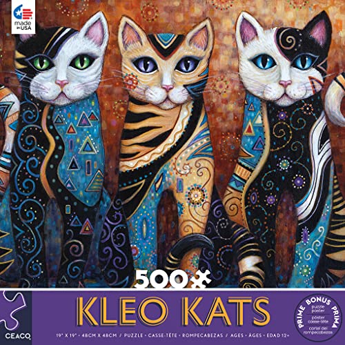 Ceaco Kleo Kats Trio - 500pc Puzzle Game