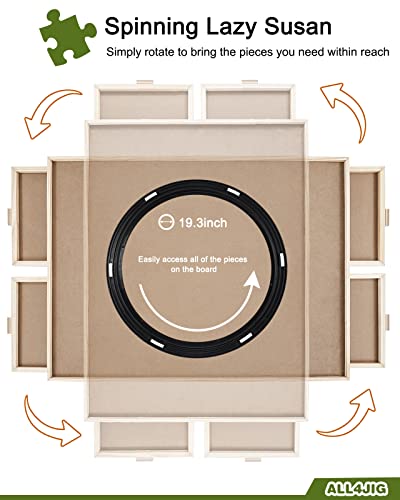 2000 Piece Wooden Rotating Puzzle Board Table for Adults