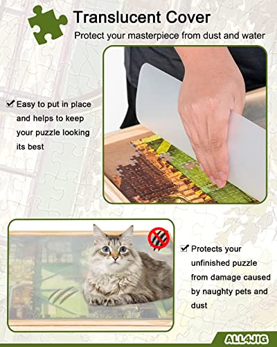 2000 Piece Wooden Rotating Puzzle Board Table for Adults