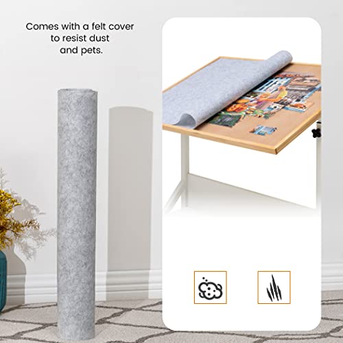 Adjustable Jigsaw Puzzle Table with Cover and Rollers