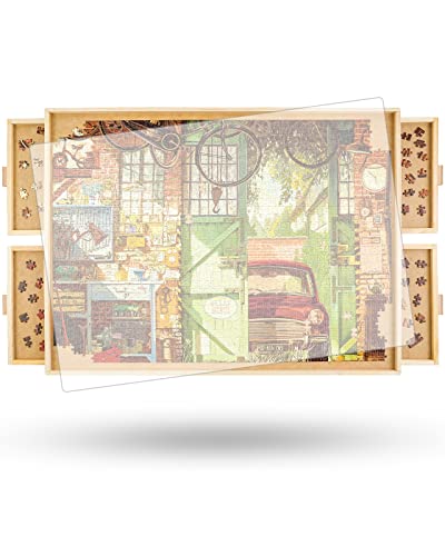 2000 Piece Wooden Rotating Puzzle Board Table for Adults