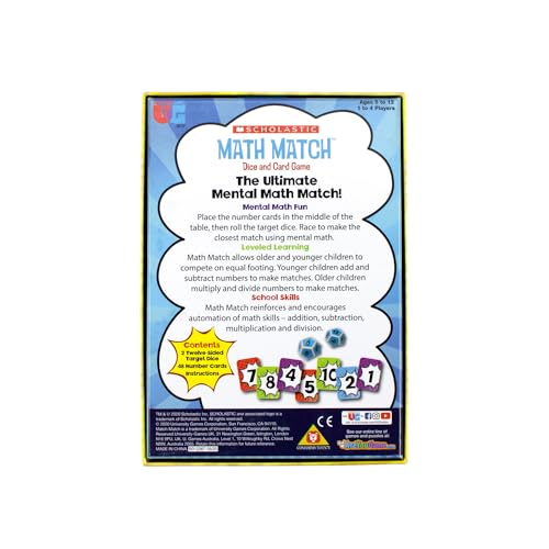 Scholastic Math Match Travel Dice Game - Fun Educational Puzzle