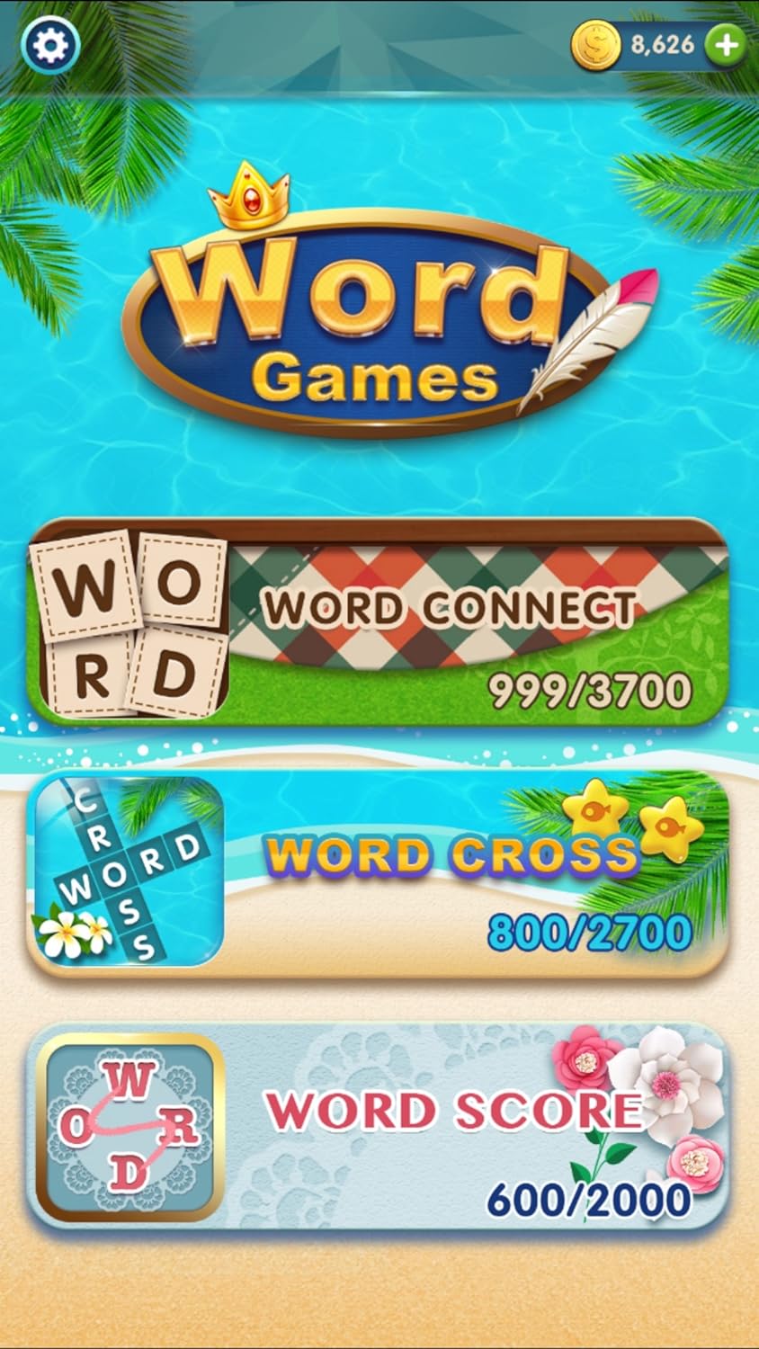 Puzzle Games: Cross, Connect, Search, Fall, Score