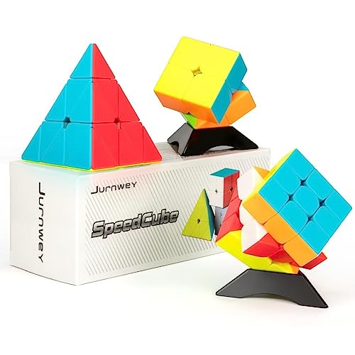 Jurnwey Magic Cube Set - 2x2x2, 3x3x3, Pyramid