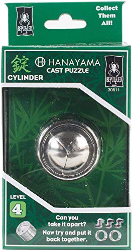 Cylinder Hanayama Metal Brainteaser - Level 4, Ages 12+