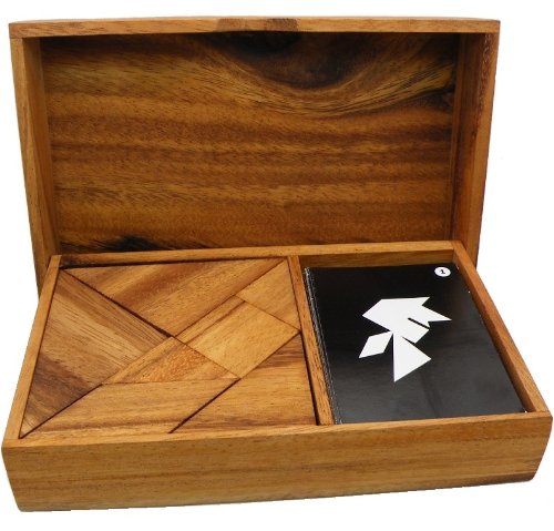 Wooden Tangram Puzzle Set with Play Cards