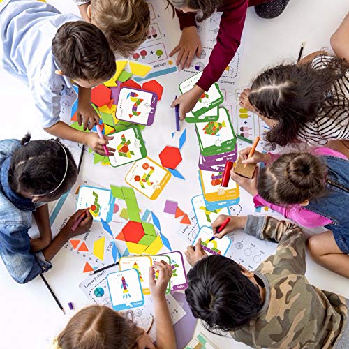 LovesTown 209 PCS Wooden Geometric Pattern Blocks