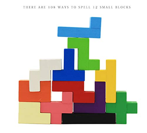 Pentomino Puzzle: Wooden Brain Teaser for Kids