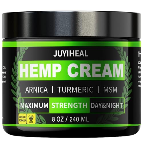 JUYIHEAL 8oz Instant Hemp Cream - Arnica, MSM, Turmeric