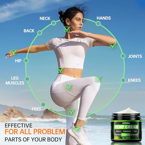 JUYIHEAL 8oz Instant Hemp Cream - Arnica, MSM, Turmeric