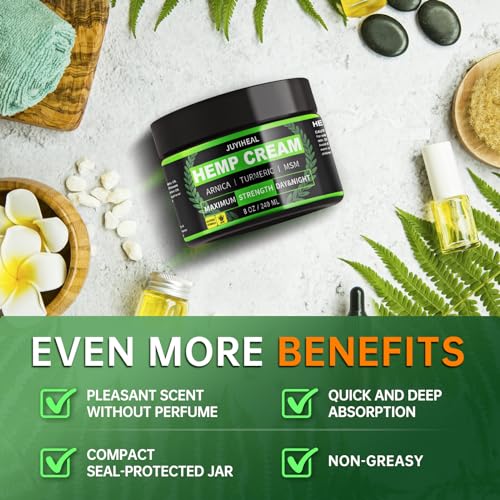 JUYIHEAL 8oz Instant Hemp Cream - Arnica, MSM, Turmeric