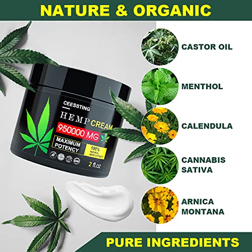 2 Pack Hemp Cream - Hydrating Moisturizer - 4 oz