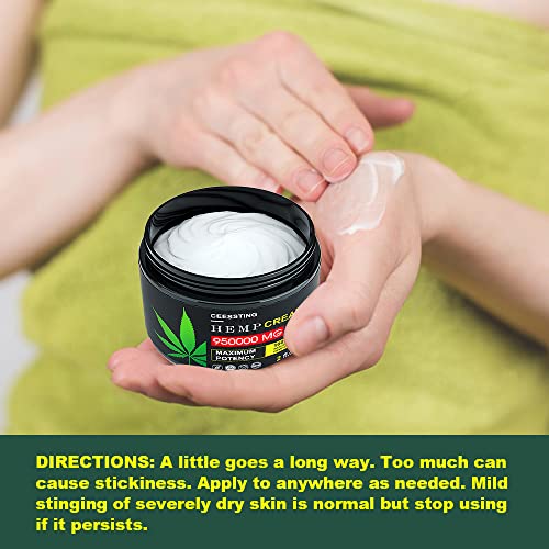 2 Pack Hemp Cream - Hydrating Moisturizer - 4 oz