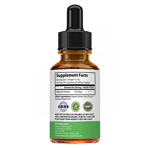 Organic Hemp Oil Extract Drops - 2000mg, Ultra-Pure
