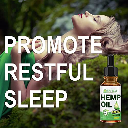 NATURE'S BENEFICIALS Organic Hemp Oil Extract Drops, 300mg