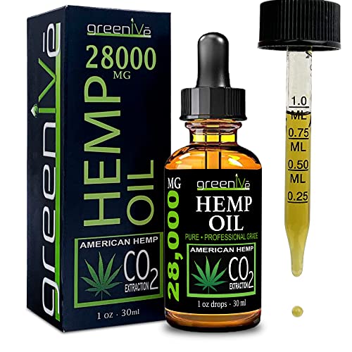 GreenIVe 28,000mg Hemp Drops: Organically Grown, Vegan, Potent