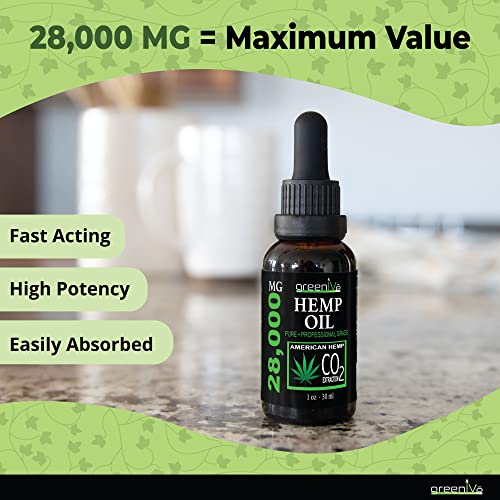 GreenIVe 28,000mg Hemp Drops: Organically Grown, Vegan, Potent