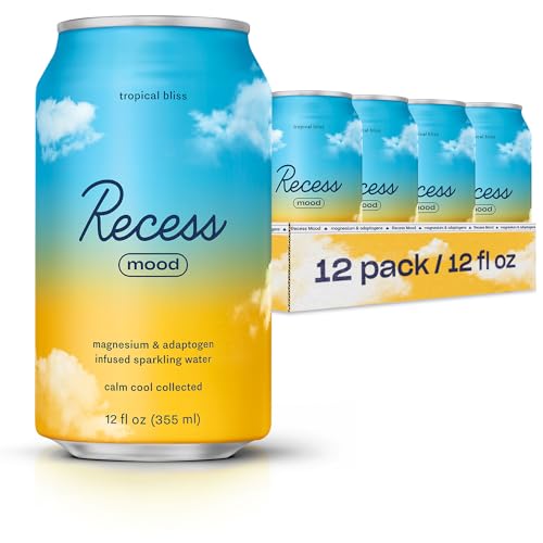Recess Mood Calming Magnesium Drink, Tropical Bliss, 12oz, 12pk