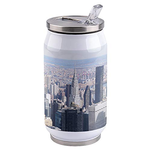 CBD Skyscraper Stainless Steel Tumbler with Lid & Straw