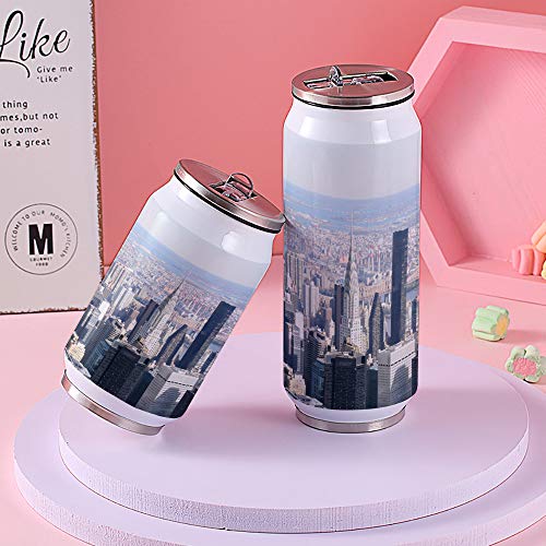 CBD Skyscraper Stainless Steel Tumbler with Lid & Straw