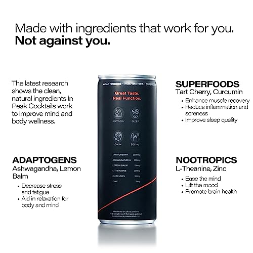 Peak Cocktails - Non-Alc Fitness Drink | Adaptogens, Superfoods