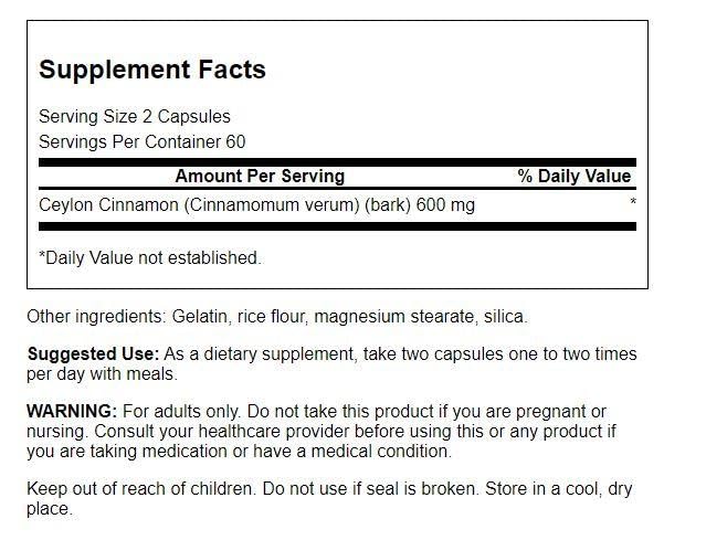 Swanson True Cinnamon Capsules - 2 Pack
