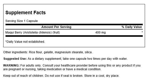 Swanson Maqui Berry Capsules 400mg - 60 Count