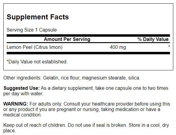 Swanson Full Spectrum Lemon Peel 2 Pack Capsules