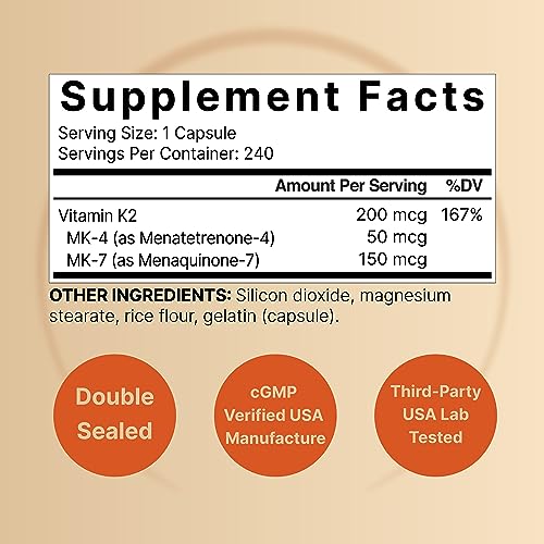 NatureBell Full Spectrum Vitamin K2 Capsules - 200mcg