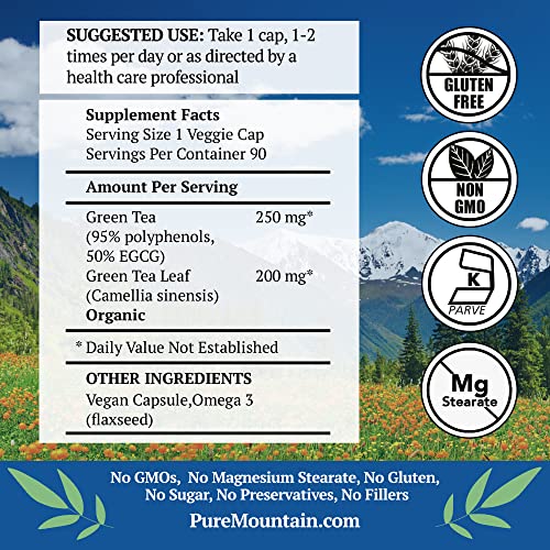 Organic Green Tea Capsules - 90 Vegan Caps