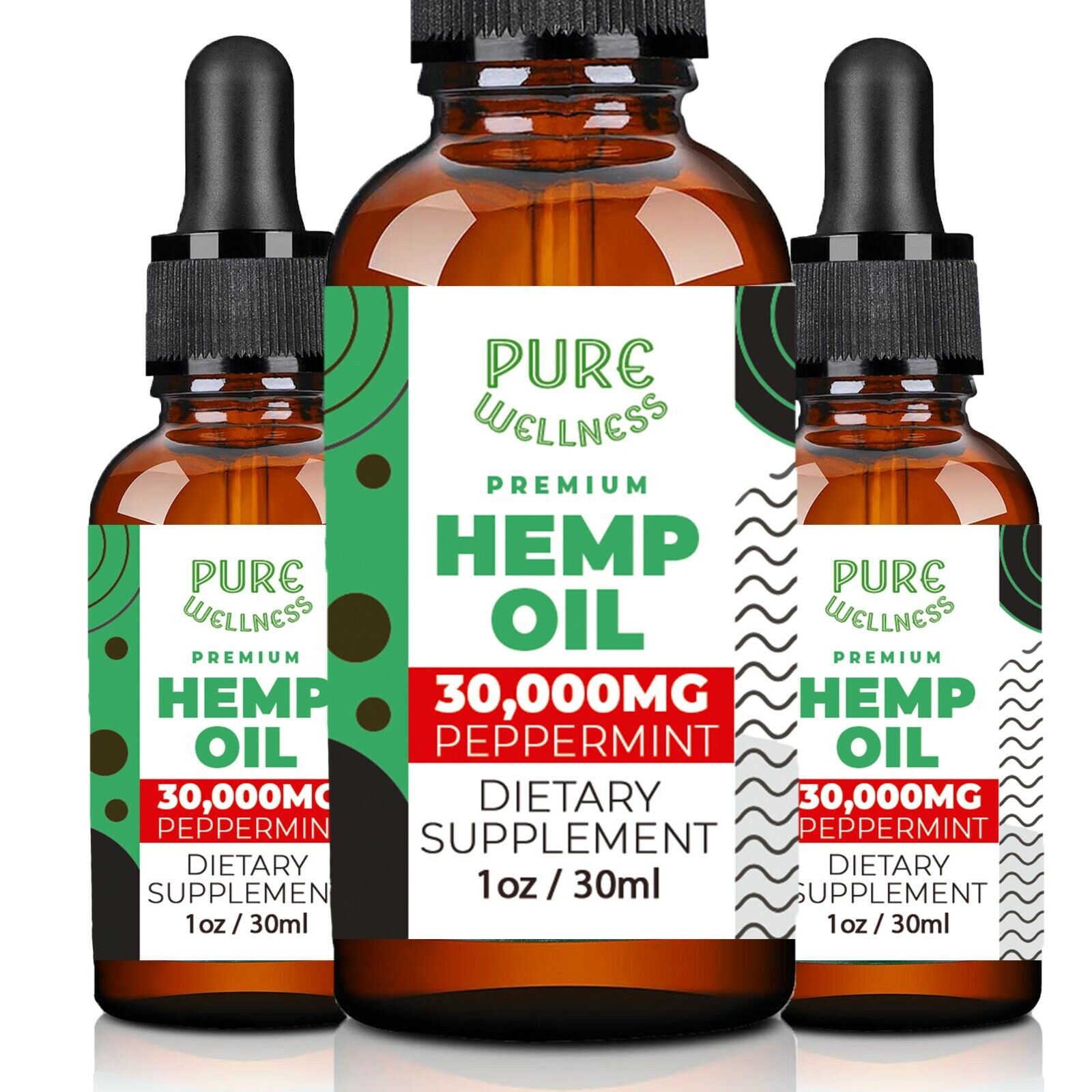 Organic 30,000mg Hemp Seed Oil Bottle (x3)