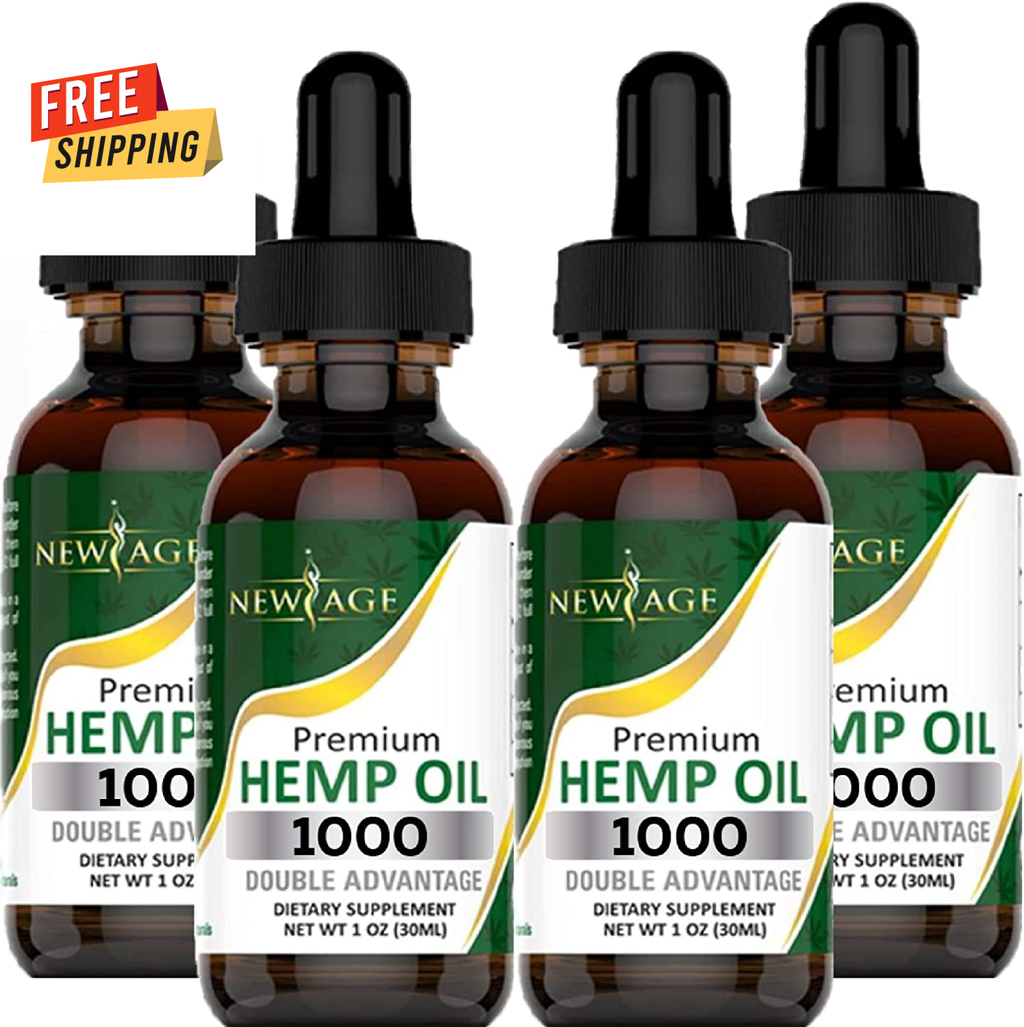 4 Pack Hemp Drops - All Natural CBD Oil