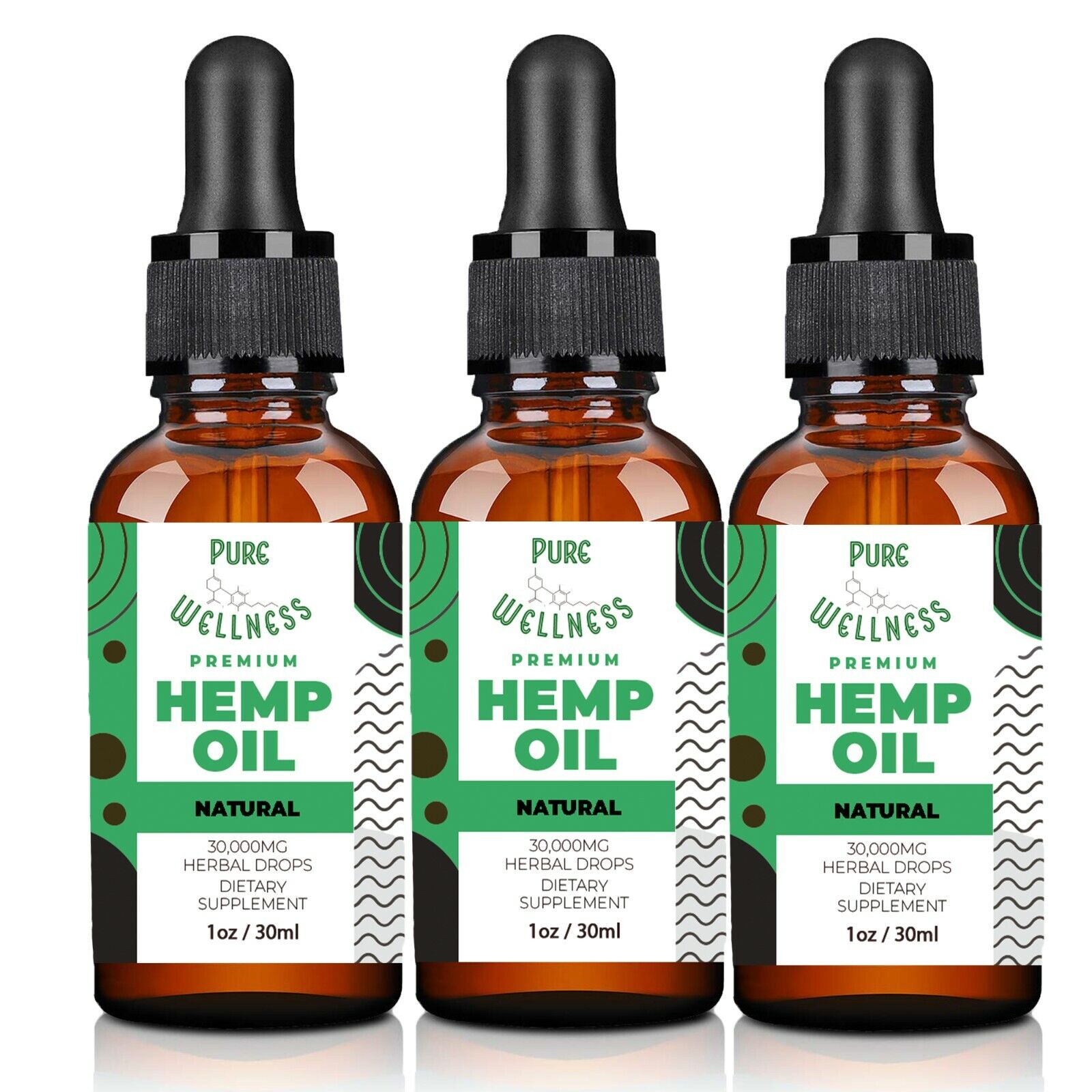 Organic 30,000mg Hemp Seed Oil Bottle (x3)