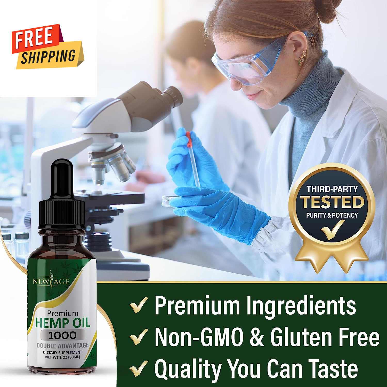 4 Pack Hemp Drops - All Natural CBD Oil