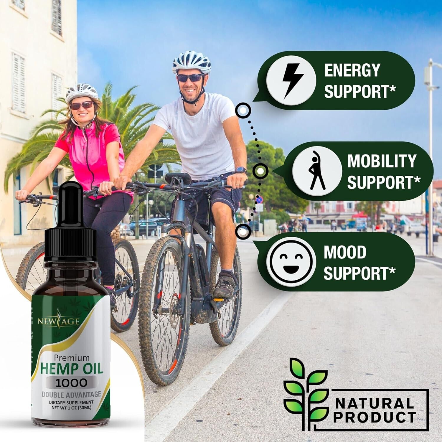 Organic Hemp Oil Drops for Pain Relief, Stress, Sleep