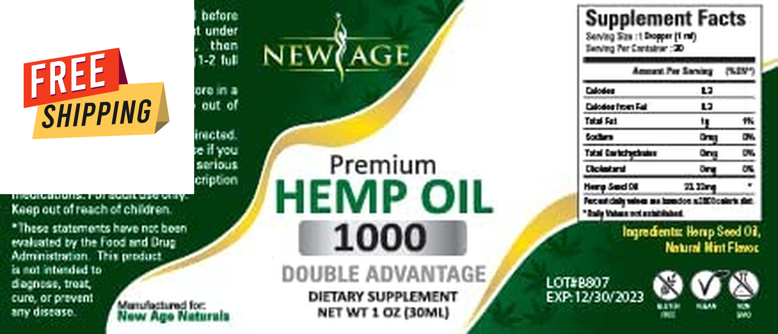 4 Pack Hemp Drops - All Natural CBD Oil