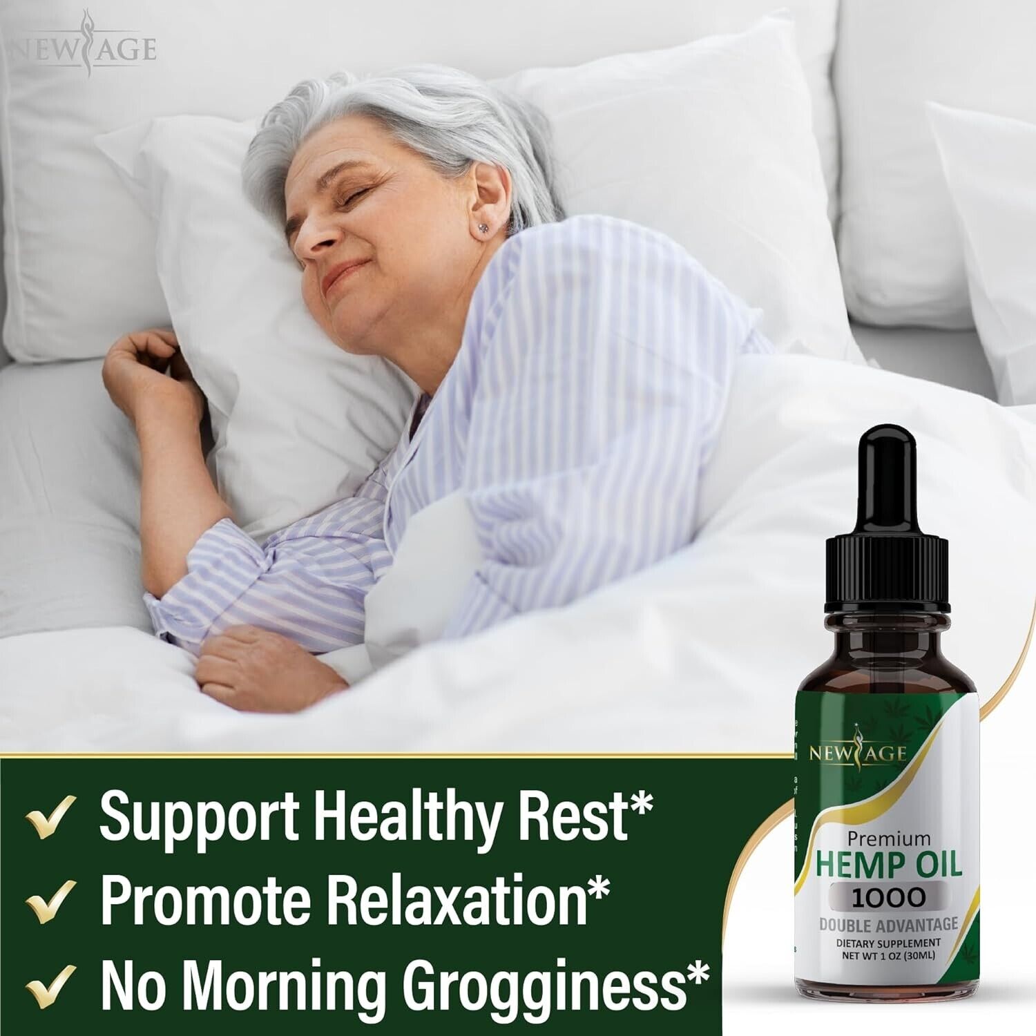 Organic Hemp Oil Drops for Pain Relief, Stress, Sleep